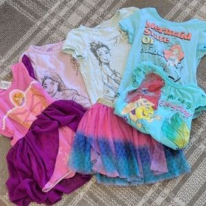 Colorful Disney Princess T-Shirts and Skirts Set